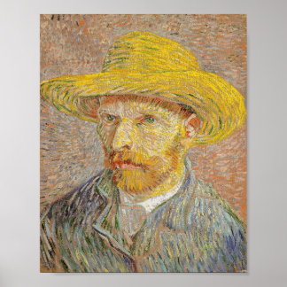 わら帽子を使った自画像(1887) ポスター