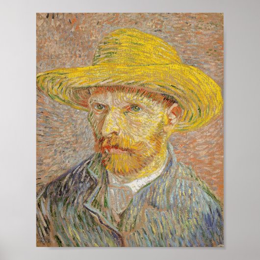 わら帽子を使った自画像(1887) ポスター (正面)