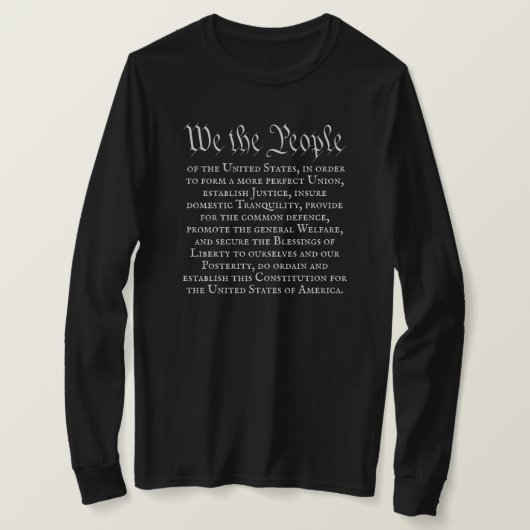 われら人民の憲法前文全文 Tシャツ (デザイン正面)