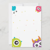 われわれのリトルモンスター男の赤ちゃんファースト誕生日カウト 招待状 (裏面)