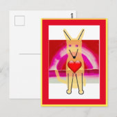 わんこバディとハート、ポストカード ポストカード (正面/裏面)