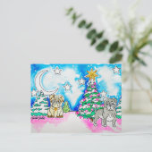 わんわんクリスマス年賀状 インビテーションポストカード (スタンド正面)