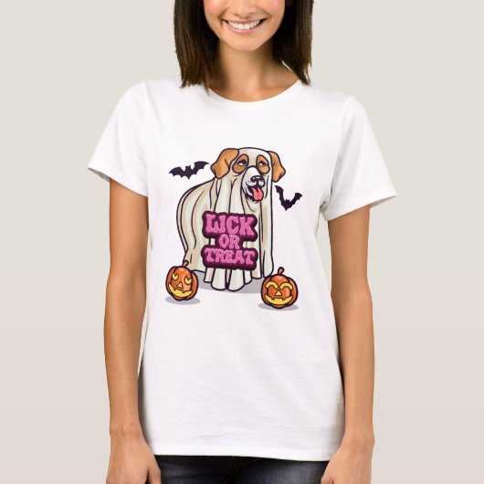 をなめる、または犬を治療する幽霊 Tシャツ (正面)