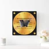 〜をシート音楽として〜を金ゴールド録音する スクエア壁時計 (ホーム)