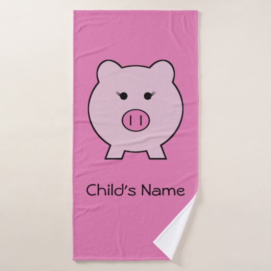 ~をピンク色の豚に味わう バスタオルセット (バスタオル)