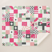 ～を伴コンテンポラリーう幾何学的モザイク模様 シェルパブランケット (正面(横))