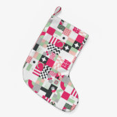 ～を伴コンテンポラリーう幾何学的モザイク模様 スモールクリスマスストッキング (正面 (吊り時))