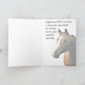 を使って悔やみや弔慰(馬の損失) カード (内部)