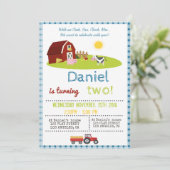 を使ってOINK、羊の鳴き声、鳴き声、MOOの農場の誕生会 招待状 (スタンド正面)