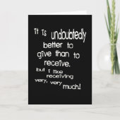~を受け取るより与えもましだ サンキューカード (正面)