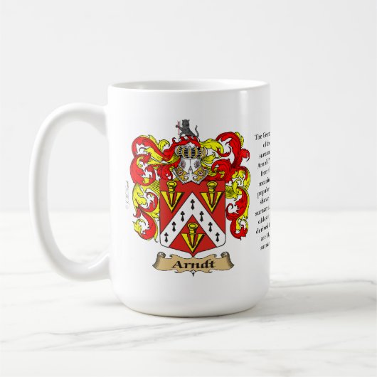 を含む(頂上) Arndt家族の紋章付き外衣または コーヒーマグカップ (左)
