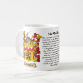 を含む(頂上) McMullen家族の紋章付き外衣 コーヒーマグカップ (正面左)