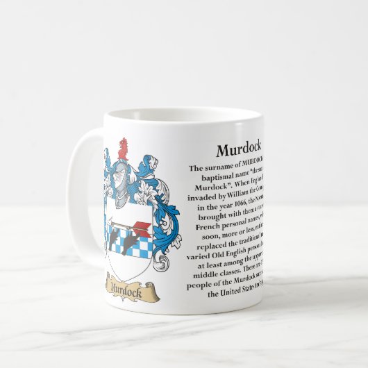 を含む(頂上) Murdock家族の紋章付き外衣 コーヒーマグカップ (正面左)