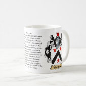 を含む(頂上) Sherwood家族の紋章付き外衣 コーヒーマグカップ (正面右)