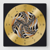 ~を安全か危険かをタイムマシンで計る スクエア壁時計 (正面)