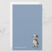 |を引いているピット・ブルのかわいい子犬はあなたの名前を加えます 便箋 (正面/裏面)