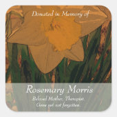 ~を思い出し絵を描て寄付されたDaffodilの~ スクエアシール (正面)