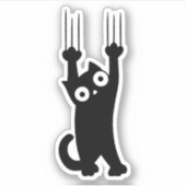 ～を抱えている黒猫 シール (正面)