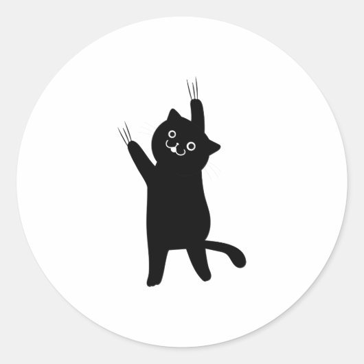～を抱えている黒猫 ラウンドシール (正面)