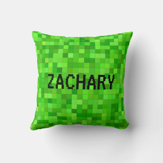 ～を攻撃する |ゲーマーピクセル（緑） パーソナライズされた クッション (裏面)