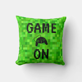 ～を攻撃する |ゲーマーピクセル（緑） パーソナライズされた クッション