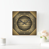 〜を時計のタゴンで打ち鳴らす スクエア壁時計 (ホーム)