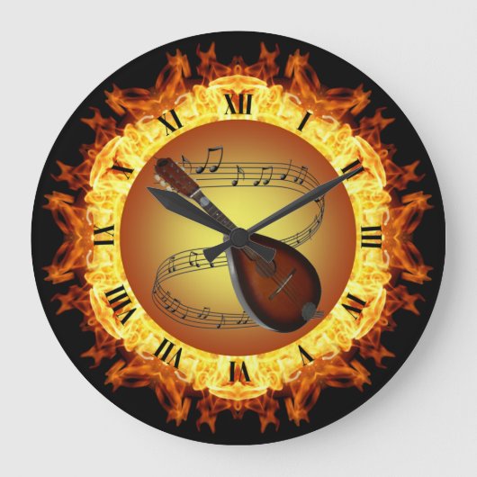 ～を燃やし尽く#3マンドリン～ ラージ壁時計 (正面)