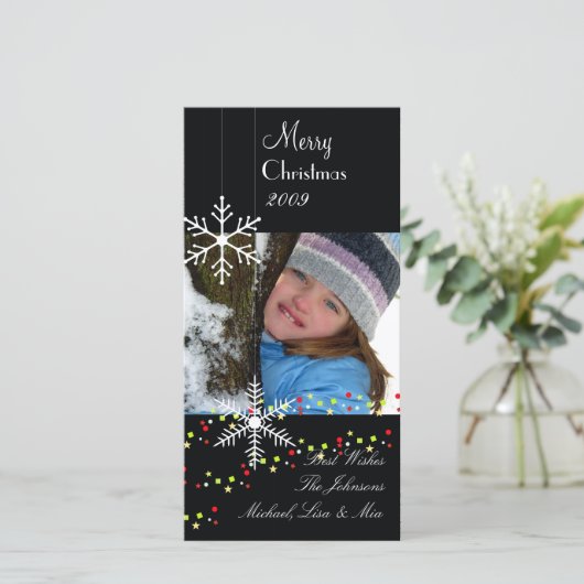 〜を白黒のクリスマスに雪が降りる シーズンカード (スタンド正面)