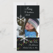 〜を白黒のクリスマスに雪が降りる シーズンカード (正面)