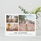 |を結婚するカップルの写真私達はミニマリスト|の駆け落ちしました サンキューカード (スタンド正面)