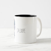 |を絵を描くシャムの子ネコの水彩画はあなたの名前を加えます ツートーンマグカップ (正面右)