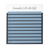 を行うカスタムに番号付きホワイトブルーミックス ノートパッド (正面)