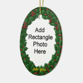 を記念して-ヒイラギの楕円形のオーナメントは2味方しました セラミックオーナメント (左)