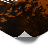 を追加カスタム引用文黒大理石、濃い焦げオレンジ ポスター (角)