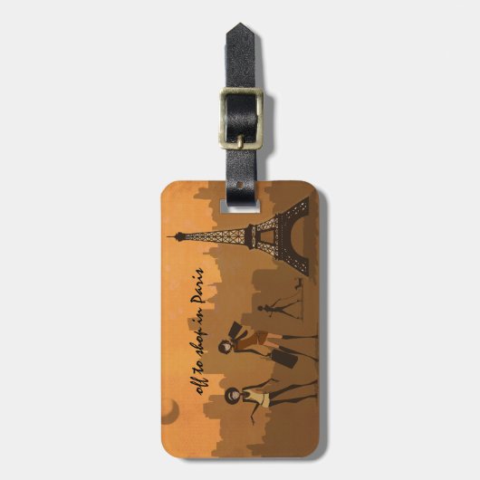 を離れてパリで買物をするため ラゲッジタグ (正面縦)