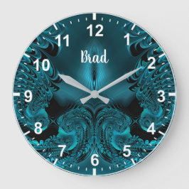 ～を驚かせ！フラクタルパターン緑と黒～ ラージ壁時計