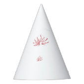 ～を鮮やか特徴とする赤と黒のフローラデザイン パーティーハット (正面)