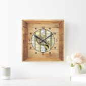 〜を3フランスの次元〜フォークアートボックス〜 スクエア壁時計 (ホーム)