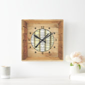 〜を3次元〜フォークアートボックス~ スクエア壁時計 (ホーム)