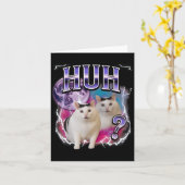 ん？猫デブミーム面白い困惑猫ミーム好き カード (黄色い花)