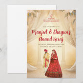 アнанд・カラージ（結婚式）招待状 & シーク教のウェディング招待状 招待状 (正面/裏面)