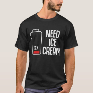 アおもしろいイスクリーム店ローバッテリーユーモア Tシャツ