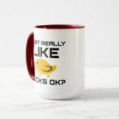 アおもしろいヒルが大好き マグカップ (正面左)