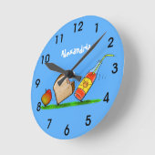 アおもしろいリ漫画 ラウンド壁時計 (傾斜)