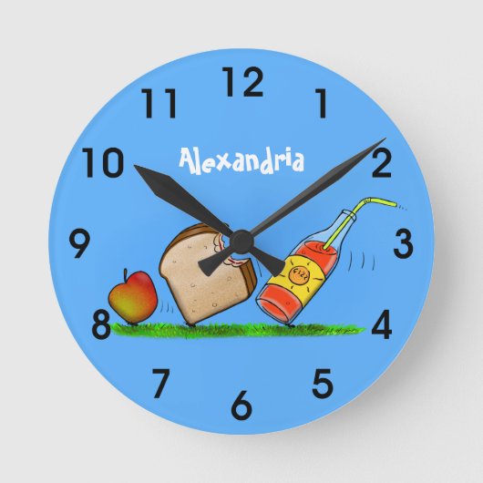 アおもしろいリ漫画 ラウンド壁時計 (正面)