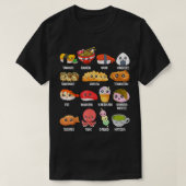 アおもしろい日本のジアかわいいラーメンすしJ Tシャツ (デザイン正面)