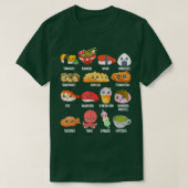 アおもしろい日本のジアかわいいラーメンすしJ Tシャツ (デザイン正面)