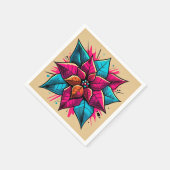 アはっきりしたカラフルポップ・アートのートポインセチアDecompage Napkins スタンダードカクテルナプキン (角)