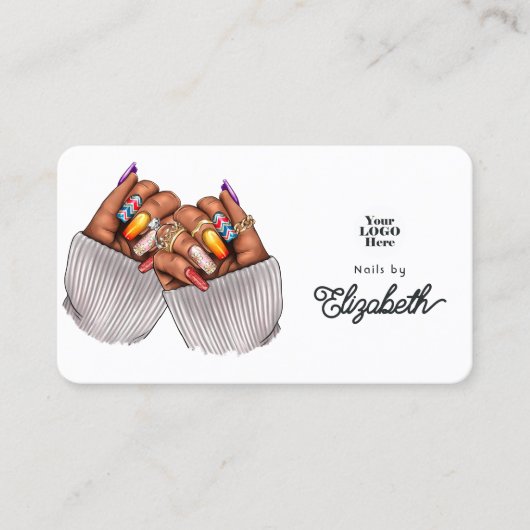 アはっきりしたフカラフルリカ系ネイルサロン 名刺 (正面)