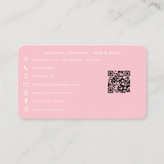 アはっきりしたフカラフルリカ系ネイルサロン 名刺 (裏面)